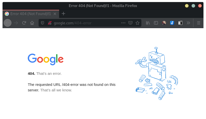 Google 404 Error Page