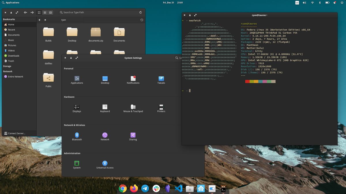 Fedora with Pantheon