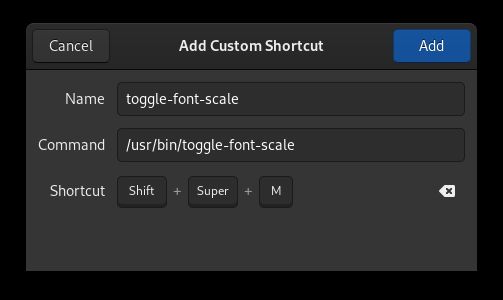 Add shortcut to run script