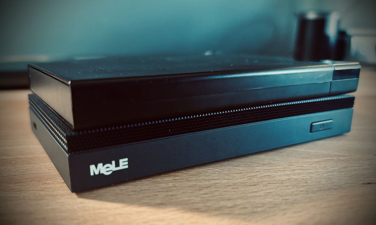 a mini pc with an external SSD on top of it. They practically look the same.
