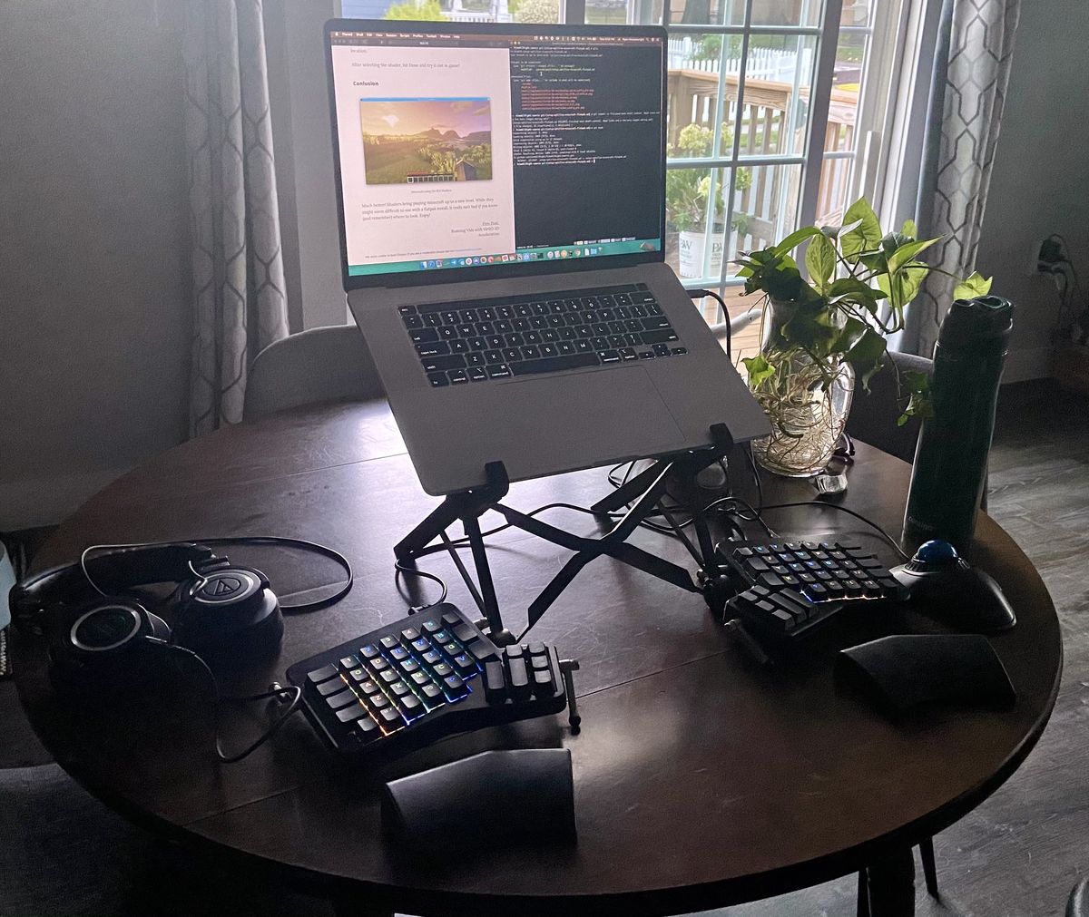 Macbook on a stand