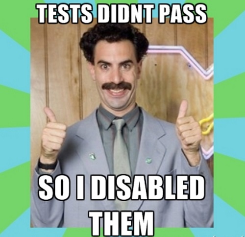 Failing tests meme